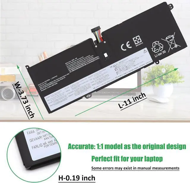 Alt view image 5 of 6 - L18M4PH0 L18C4PH0 Laptop Battery Replacement for Lenovo Yoga C940-14IIL Yoga C940 14 SP/A Series 5B10T11585 5B10T11586 5B10W67374 SB10W67323 7.68V 60Wh 7820mAh