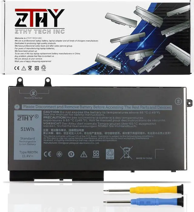 Main image of R8D7N 1V1XF Laptop Battery Compatible with Dell Precision 3540 M3550 Latitude 5400 5410 5500 5510 Inspiron 7590/7591/7791 2-in-1 Series P80F P80F001 P84F H82T6 0C5GV2 0W8GMW 4GVMP 11.4V 51Wh 3-Cell