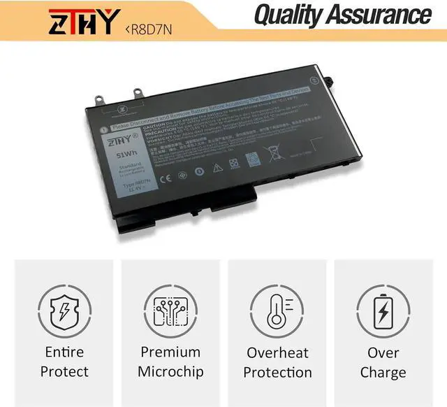 Alt view image 5 of 7 - R8D7N 1V1XF Laptop Battery Compatible with Dell Precision 3540 M3550 Latitude 5400 5410 5500 5510 Inspiron 7590/7591/7791 2-in-1 Series P80F P80F001 P84F H82T6 0C5GV2 0W8GMW 4GVMP 11.4V 51Wh 3-Cell