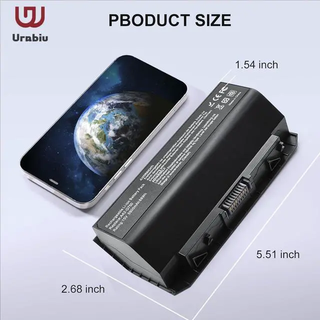 Alt view image 4 of 7 - 15V Compatible with ASUS Laptop Battery,8-Cell 5900mAh 88WH A42-G750 Laptop Battery Replacemen tG750 G750J G750JH G750JM G750JS G750JW G750JX BG750JZ and ROG Series 0B110-00200000M