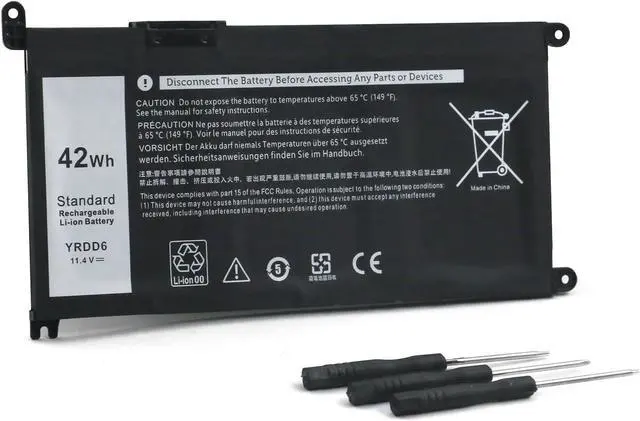 Main image of YRDD6 42Wh Laptop Battery Replacement for Dell inspiron 14 15 17 3000 3501 3582 3583 3584 3593 3493 3793 5480 5481 5482 5485 5491 5493 5584 5585 5590 5591 5593 5594 5598 7586 Vostro 5481 1VX1H P93G