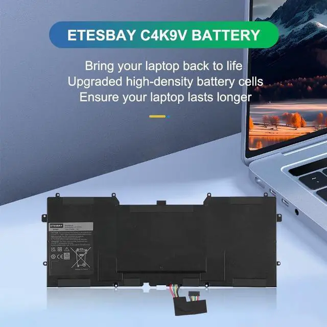 Alt view image 2 of 7 - ETESBAY C4K9V 7.4V 55WH Laptop Battery Replacement for Dell XPS 12 9Q33 -L221X 13 9333 Ultrabook 13 XPS13 13-L321X 13-L322X XPS L321X L322X Series 3H76R 489XN PKH18