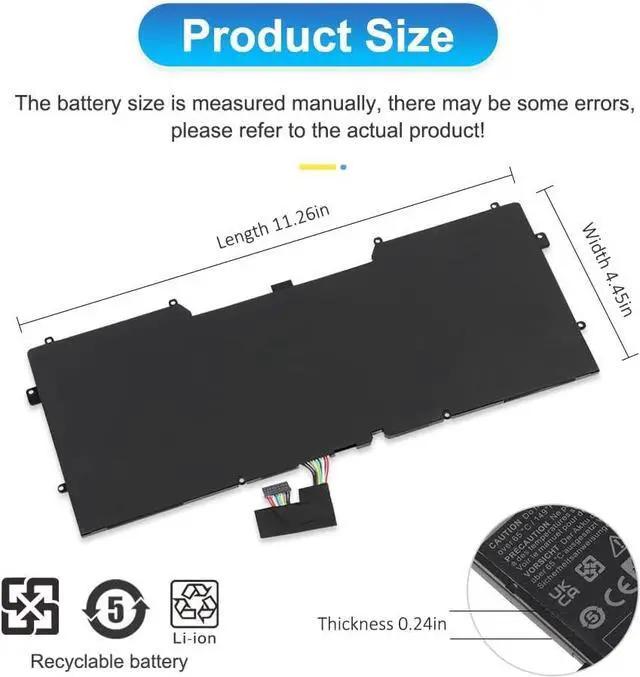 Alt view image 3 of 7 - ETESBAY C4K9V 7.4V 55WH Laptop Battery Replacement for Dell XPS 12 9Q33 -L221X 13 9333 Ultrabook 13 XPS13 13-L321X 13-L322X XPS L321X L322X Series 3H76R 489XN PKH18