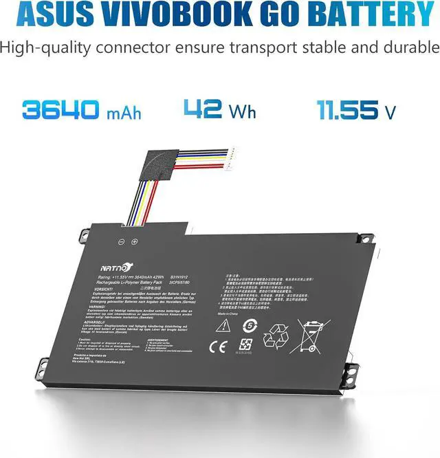 Alt view image 3 of 4 - B31N1912 C31N1912 Laptop Battery Replacement for ASUS VivoBook 14 15 E410 E510 L410 L510 E410M E410MA L410MA E410KA E510M E510MA E510KA 11.55V 42Wh