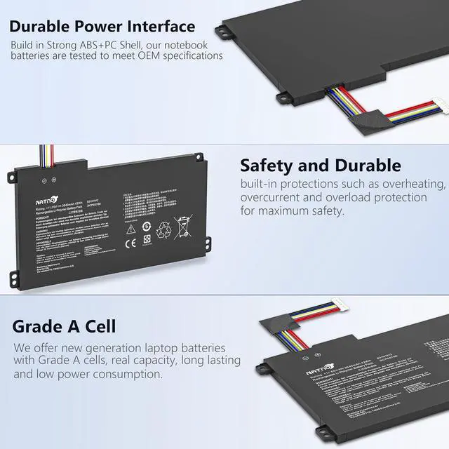 Alt view image 4 of 4 - B31N1912 C31N1912 Laptop Battery Replacement for ASUS VivoBook 14 15 E410 E510 L410 L510 E410M E410MA L410MA E410KA E510M E510MA E510KA 11.55V 42Wh