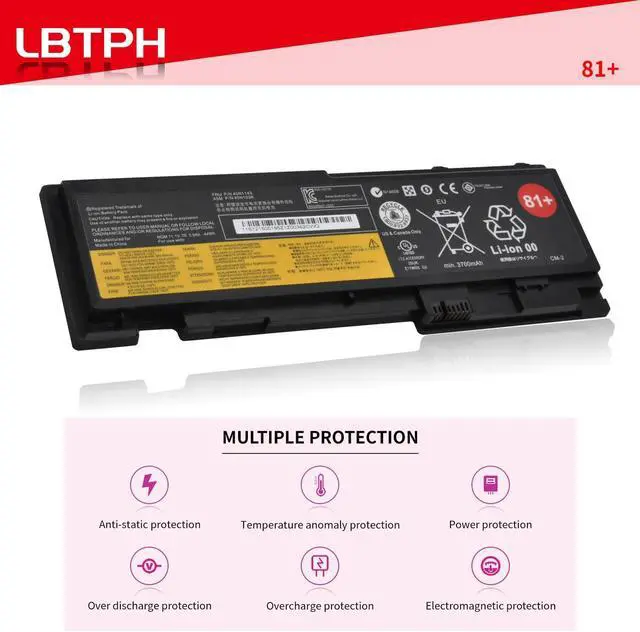 Alt view image 5 of 7 - 81+ Battery for Lenovo ThinkPad T420i T420s T430s 42T4844 42T4845 42T4846 42T4847 45N1036 45N1037 0A36287 0A36309 11.1V 44Wh
