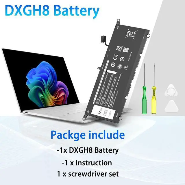 Alt view image 4 of 6 - 52WH 7.6V DXGH8 Laptop Battery Compatible with Dell XPS 13 9370 9380 2019 Inspiron 13 7000 7390 7391 7490 2-in-1 5390 5391 Latitude 3301 E3301 Vostro 5390 5391 Series G8VCF HK6N5 0H754V P82G