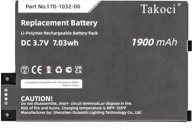 Main image of Replacement Battery Compatible with D00901 S11/GTSF/01A GP/S10/346392/010 170/1032/01 & 170/1032/00 3.7V 1900mAh