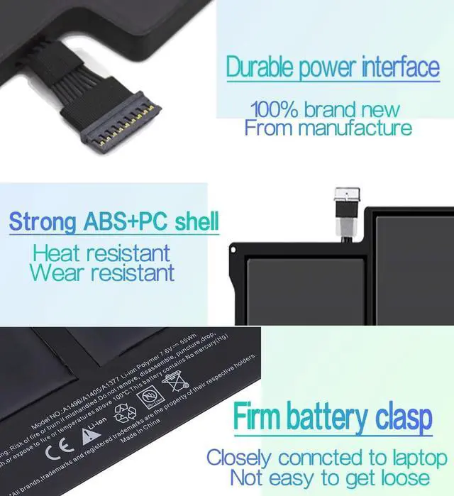 Alt view image 3 of 5 - A1496 A1466 Battery for MacBook Air 13 (Mid 2012, Mid 2013, Early 2014, Early 2015,2017) A1369(Late 2010, Mid 2011 Version) A1405 A1377 A1496 A1369 Long-Lasting