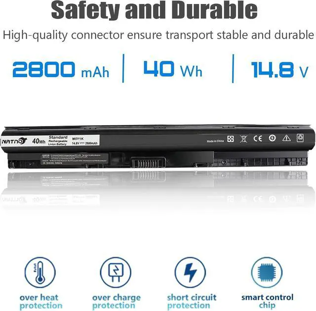 Alt view image 4 of 6 - M5Y1K Laptop Battery for Dell inspiron 14-3000 14-5000 15-3000 15-5000 Series 3451 3458 3551 3552 3558 5451 5455 5551 5552 5555 5558 5559 5566 3565 3567 Fit K185W WKRJ2 VN3N0 HD4J0[14.8V 2900mAh 41Wh]
