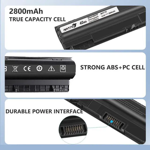 Alt view image 5 of 6 - M5Y1K Laptop Battery for Dell inspiron 14-3000 14-5000 15-3000 15-5000 Series 3451 3458 3551 3552 3558 5451 5455 5551 5552 5555 5558 5559 5566 3565 3567 Fit K185W WKRJ2 VN3N0 HD4J0[14.8V 2900mAh 41Wh]