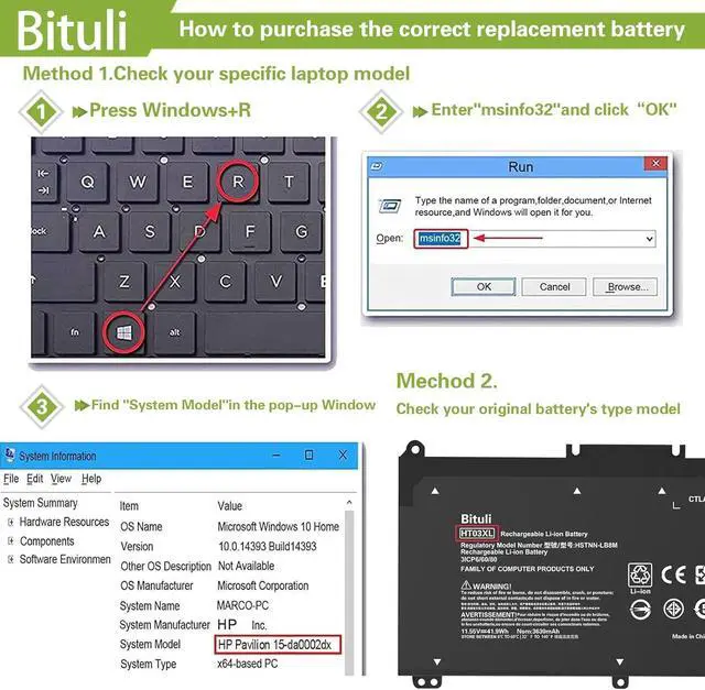 Alt view image 5 of 7 - HT03XL Battery for HP,L11119-855,Laptop Battery Replacement for Pavilion 15-DB Series14M-DH0003DX 14M-DH1003DX 15T-CS200 15-DY0013DX 15-DY1023DX 15-DY1751MS 15-CS3073CL 41.9Wh 3630mAh