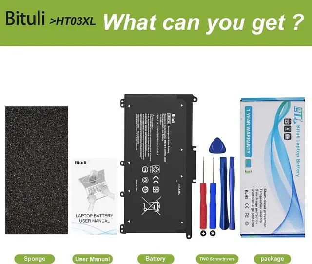 Alt view image 6 of 7 - HT03XL Battery for HP,L11119-855,Laptop Battery Replacement for Pavilion 15-DB Series14M-DH0003DX 14M-DH1003DX 15T-CS200 15-DY0013DX 15-DY1023DX 15-DY1751MS 15-CS3073CL 41.9Wh 3630mAh