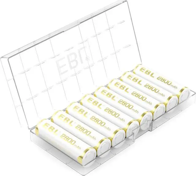 Main image of EBL AA Rechargeable Batteries 2800mAh Ni-MH Double A Batteries 8 Counts New Series