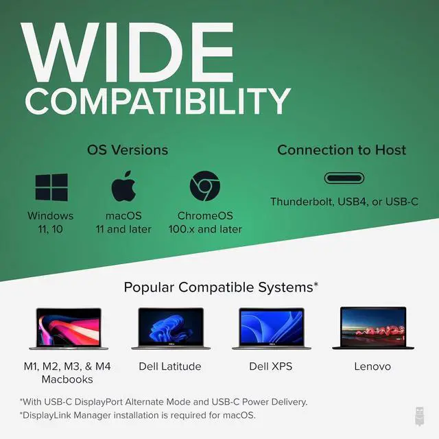 Alt view image 6 of 7 - Plugable USB C Triple Display Docking Station | 100W PD, 3x HDMI (1x 4K 30Hz, 2x 1080p 60Hz), 6x USB 5Gbps Ports | Windows, macOS, ChromeOS Compatible - Enhance Productivity with Multi-Monitor Support