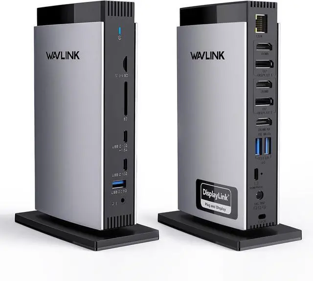 Main image of WAVLINK DisplayLink Docking Station 3 Monitors with 130WPD Power Adapter, USB C Laptop Dock for M1/M2/M3/M4/Mac and Windows, Thunderbolt 4/3
