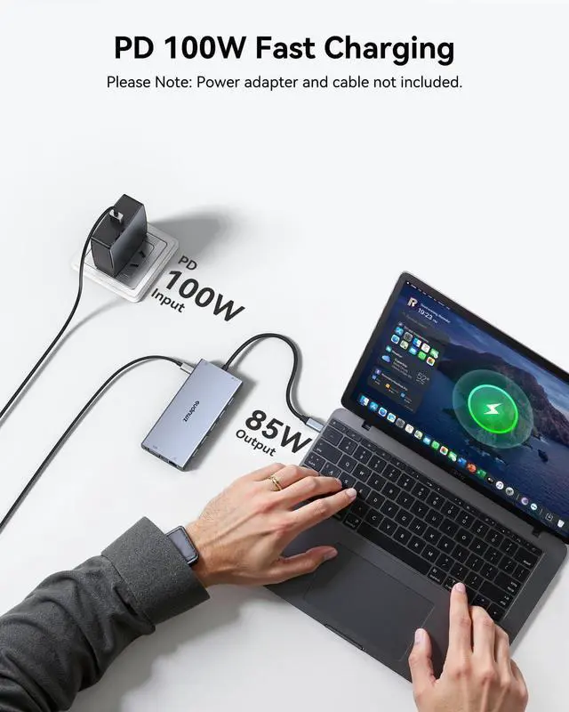 Alt view image 6 of 7 - ZMUIPNG USB C Docking Station Dual Monitor 15 in 1 Laptop Docking Station Triple Display USB C Hub Multiple Adapter Dongle with 4K HDMI+VGA+USB Port+Button+PD+Ethernet for Dell HP Thinkpad Surface