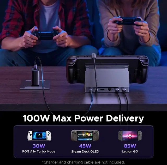 Alt view image 5 of 7 - UGREEN Steam Deck Dock 6-in-1 4K@120Hz HDMI 2.1, 100W PD, USB-A & USB C 3.0, Gigabit Ethernet, Dock for Steam Deck, ROG Ally, Region Go, MacBook