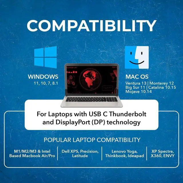 Alt view image 7 of 7 - OREI SplitExtend 4K Splitter Extended Display Triple Monitor 2, 1 DisplayPort Docking Station 4 Separate Screens - USB-C to HDMI Adapter, 100W PD LAN, 4 USB 3.0, MircoSD, Windows, Mac OS