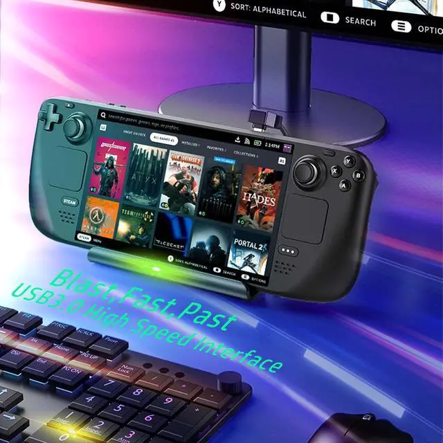 Alt view image 6 of 7 - Docking Station for Steam Deck/ROG Ally, 6-in-1 Steam Deck Dock with HDMI 4K@60Hz, 1000Mbps Ethernet, 3 USB-A 3.0 and 100W Fast Charging USB-C,Deck Stand for Valve Steam Deck,ROG Ally