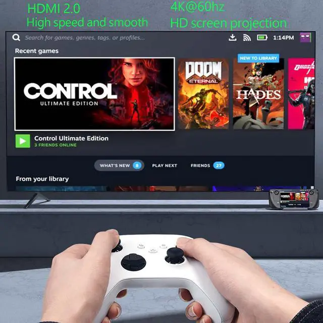 Alt view image 7 of 7 - Docking Station for Steam Deck/ROG Ally, 6-in-1 Steam Deck Dock with HDMI 4K@60Hz, 1000Mbps Ethernet, 3 USB-A 3.0 and 100W Fast Charging USB-C,Deck Stand for Valve Steam Deck,ROG Ally