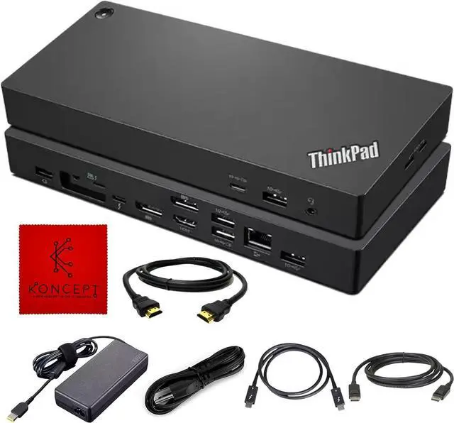 Main image of 40B00135US Lenovo Docking Station Thunderbolt 4 Dock - Thinkpad Docking Station USB C with 135W, HDMI, DisplayPort & USB-C to C Cables