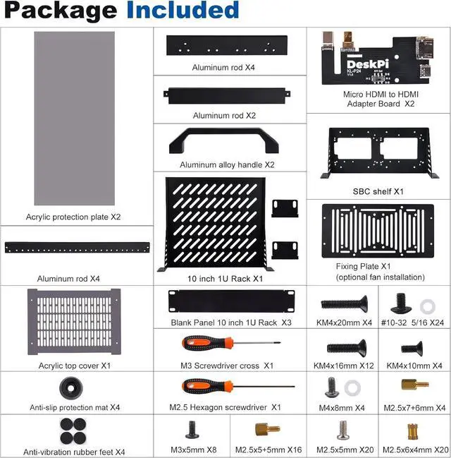 Alt view image 2 of 7 - GeeekPi 8U Server Cabinet, 10 inch Server Rack for Network, Servers, Audio, and Video Equipment, DeskPi RackMate T1 Rackmount, 7.87 inch Depth