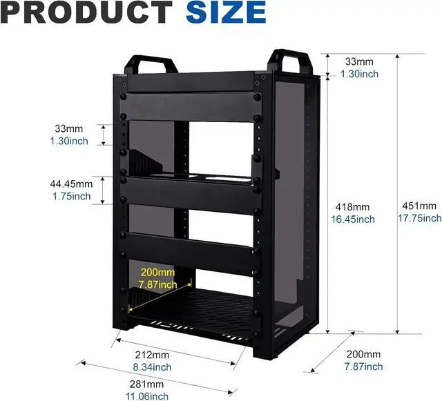 Alt view image 3 of 7 - GeeekPi 8U Server Cabinet, 10 inch Server Rack for Network, Servers, Audio, and Video Equipment, DeskPi RackMate T1 Rackmount, 7.87 inch Depth