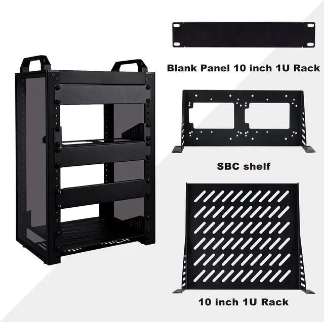Alt view image 6 of 7 - GeeekPi 8U Server Cabinet, 10 inch Server Rack for Network, Servers, Audio, and Video Equipment, DeskPi RackMate T1 Rackmount, 7.87 inch Depth