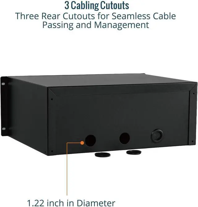Alt view image 5 of 7 - Tecmojo 4U Rack Drawer,Rack Mount Drawer for 19in Network Equipment/Server/AV Rack or Cabinet Enclosure,Sliding and Lockable Server Rack Drawer - Load-Bearing 44lb (20kg),with Cable Management Holes