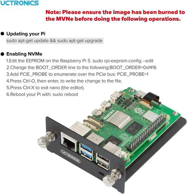 Alt view image 6 of 6 - UCTRONICS 1U Rack Mount for Raspberry Pi 5, 19" Server Rack with 5 PCIe to M.2 NVME SSD Adapters, Support Up to 5 Pi 5