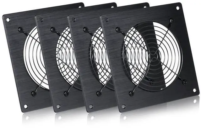 Main image of 120mm Ventilation Grille for PC Computers & AV Electronic Cabinets - Includes Fan Mounting Bracket, Protective Mesh Panel, Optimizes Server Cabinet Airflow & AV Rack Cooling(4 Packs)