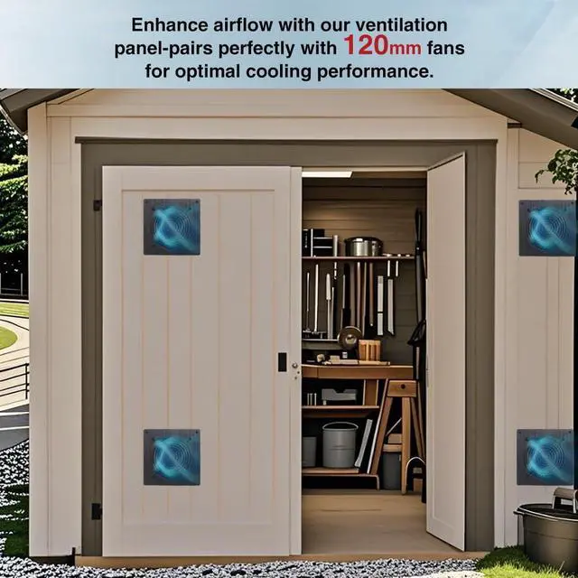 Alt view image 2 of 4 - 120mm Ventilation Grille for PC Computers & AV Electronic Cabinets - Includes Fan Mounting Bracket, Protective Mesh Panel, Optimizes Server Cabinet Airflow & AV Rack Cooling(4 Packs)