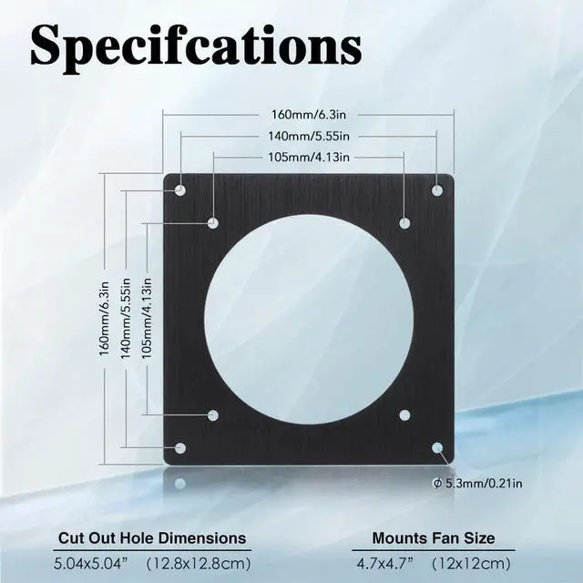 Alt view image 3 of 4 - 120mm Ventilation Grille for PC Computers & AV Electronic Cabinets - Includes Fan Mounting Bracket, Protective Mesh Panel, Optimizes Server Cabinet Airflow & AV Rack Cooling(4 Packs)