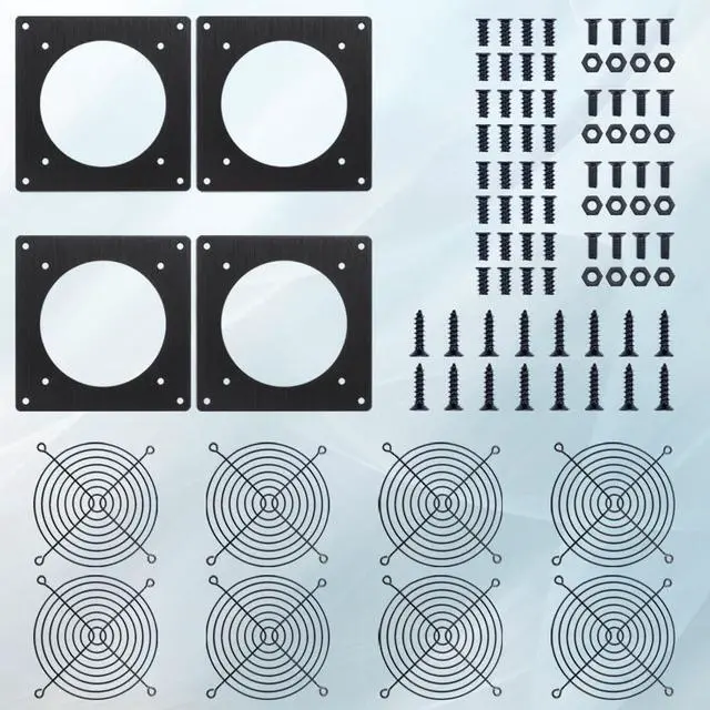 Alt view image 4 of 4 - 120mm Ventilation Grille for PC Computers & AV Electronic Cabinets - Includes Fan Mounting Bracket, Protective Mesh Panel, Optimizes Server Cabinet Airflow & AV Rack Cooling(4 Packs)