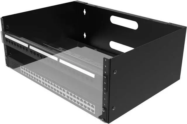 Alt view image 2 of 7 - JINGCHENGMEI 4U Wall Mount Patch Panel Bracket- 14 inches Deep Network Rack for Network Switches, Patch Panel, Shallow Networking and IT Equipment, (4U)