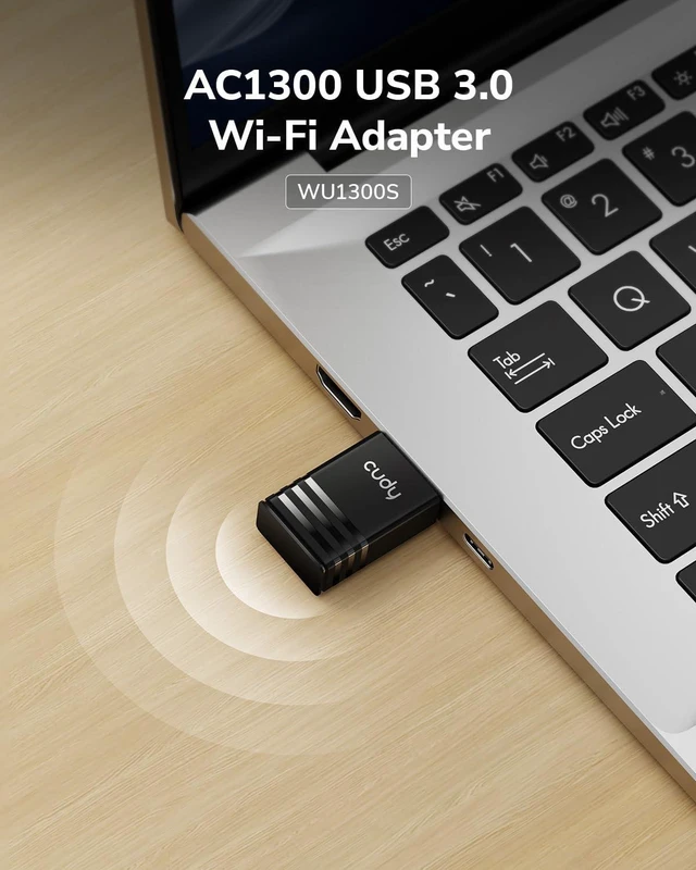 Alt view image 2 of 7 - Cudy Wi-Fi 5 High-Gain USB Adapter AC1300 MU-MIMO WPA3, WU1300S