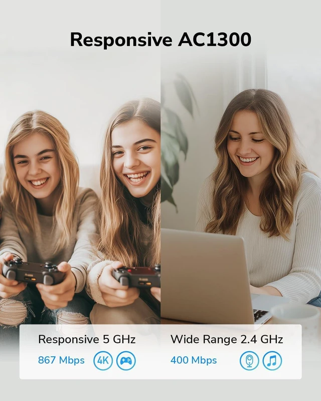 Alt view image 3 of 7 - Cudy Wi-Fi 5 High-Gain USB Adapter AC1300 MU-MIMO WPA3, WU1300S
