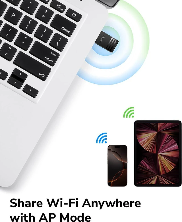 Alt view image 4 of 7 - Cudy Wi-Fi 5 High-Gain USB Adapter AC1300 MU-MIMO WPA3, WU1300S