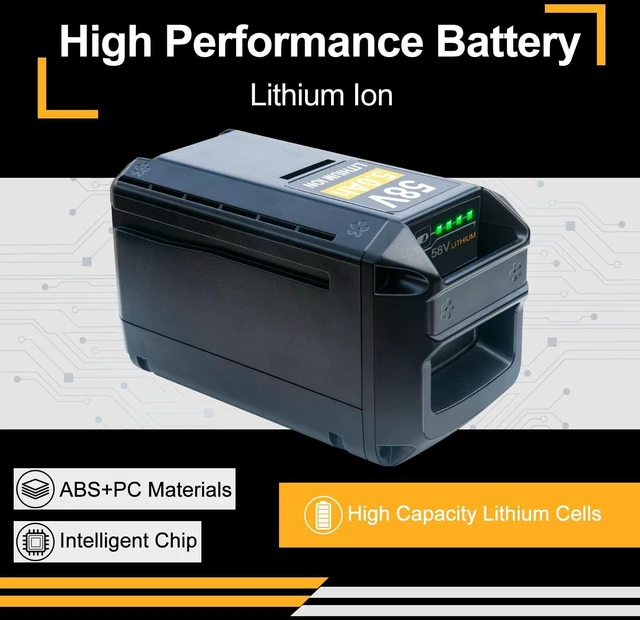 Alt view image 5 of 7 - DTK Battery Replacement for Echo 58V 5.0Ah Battery CBP-58V40 CBP-58V CHT-58V CDST-58V Cordless Tool