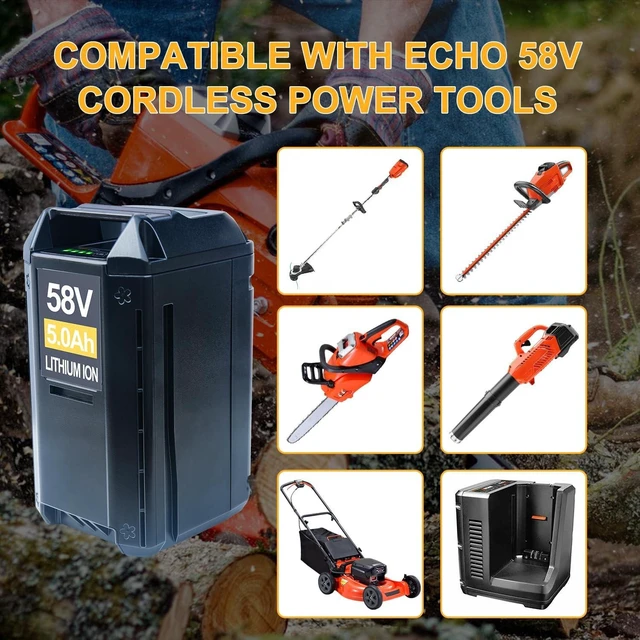 Alt view image 6 of 7 - DTK Battery Replacement for Echo 58V 5.0Ah Battery CBP-58V40 CBP-58V CHT-58V CDST-58V Cordless Tool