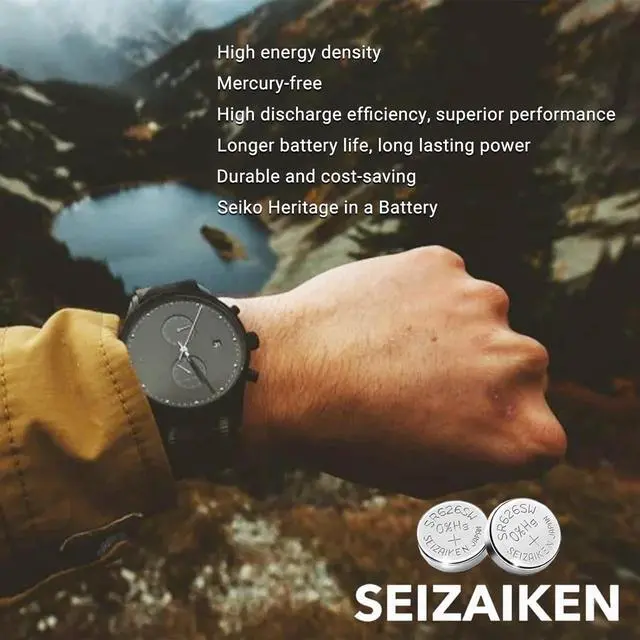 Alt view image 7 of 7 - 362 SR721SW 1.55V 0% Hg Silver Oxide Watch Battery (100 Batteries) Made in Japan by Seiko