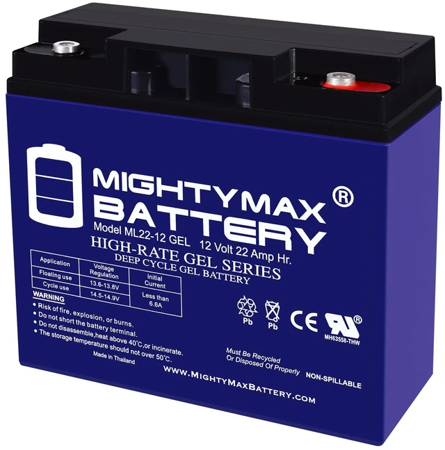 Main image of Mighty Max Battery 12V 22AH GEL Battery for CAT CJ3000 2000 Peak Amp Jump Starter
