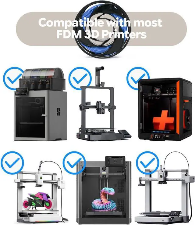 Alt view image 3 of 7 - Gizmo Dorks PLA Filament for 3D Printers 1.75mm 200g, 4 Color Pack Multicolor (Original-Blue, Green, Orange, Red)