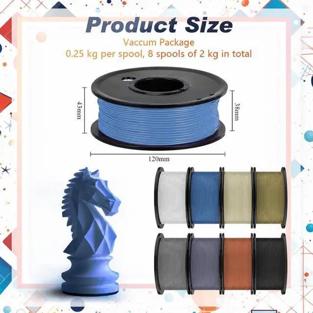Alt view image 2 of 7 - Pangda 3D Printer Filament Bundle 1.75mm Multicolor Matte or Silk PLA Filament 3D Printing Material for Halloween Thanksgiving Day Christmas Easter Holiday Crafting Decorations(Classic Color)