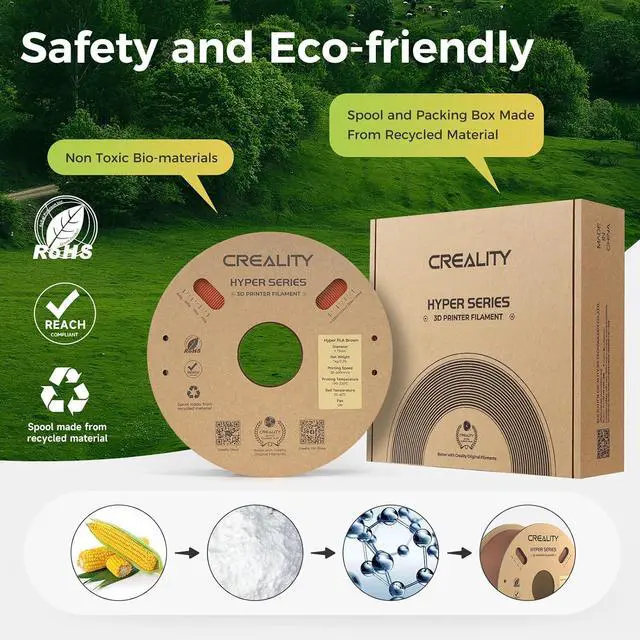 Alt view image 2 of 7 - Official Creality Hyper PLA Filament 3D Printer Filament-Christmas Gifts, Creality PLA 3D Printing Filament for High-Speed Printing, Dimensional Accuracy +/-0.02mm, 2.2lbs/Spool