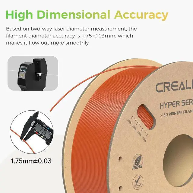 Alt view image 5 of 7 - Official Creality Hyper PLA Filament 3D Printer Filament-Christmas Gifts, Creality PLA 3D Printing Filament for High-Speed Printing, Dimensional Accuracy +/-0.02mm, 2.2lbs/Spool