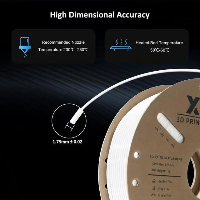 Alt view image 3 of 7 - TPU 95A Filament 1.75mm, Soft 95A Flexible 3D Printer Filament, 1KG Spool (2.2 lbs), Dimensional Accuracy +/- 0.02 mm, Vacuum Sealed, Excellent Layer Adhesion, Fits Most FDM Printers (TPU White)