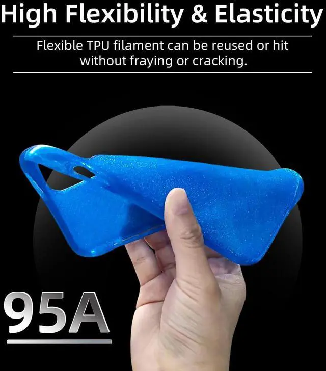 Alt view image 7 of 7 - TPU 95A Filament 1.75mm, Soft 95A Flexible 3D Printer Filament, 1KG Spool (2.2 lbs), Dimensional Accuracy +/- 0.02 mm, Vacuum Sealed, Excellent Layer Adhesion, Fits Most FDM Printers (TPU White)