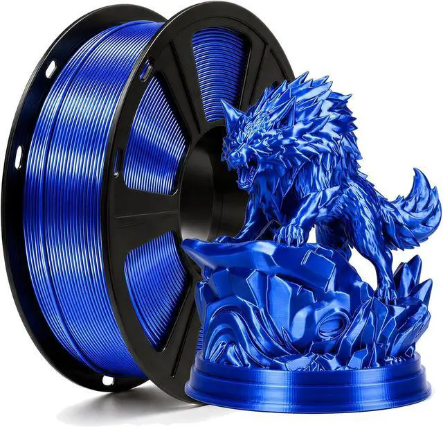 Main image of Silk PLA Filament 1.75mm Royal Blue 1KG, Shiny High Gloss Finish, Perfectly Wound, Accuracy +/-0.02mm 3D Printer Filament Vacuum Packaging